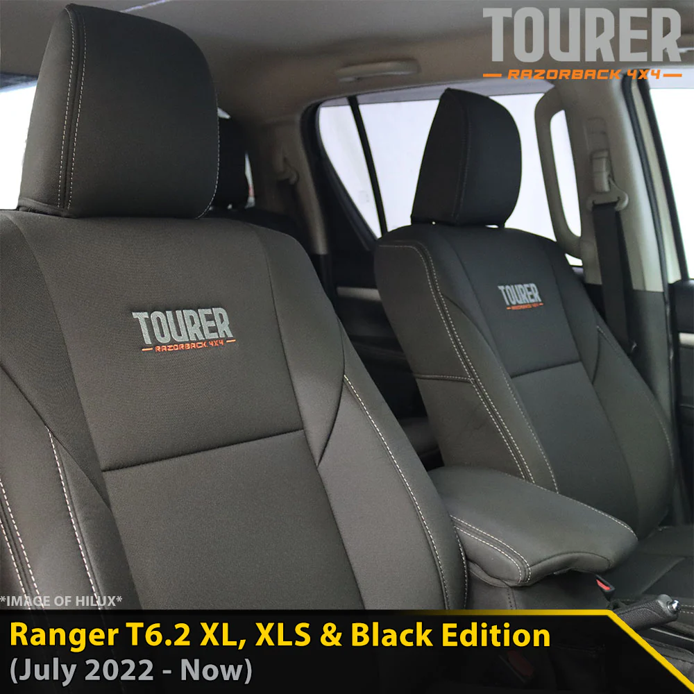Ford Next-Gen Ranger T6.2 - XL, XLS & Black Edition - GP9 Tourer 2x Front Seat Covers (In Stock)