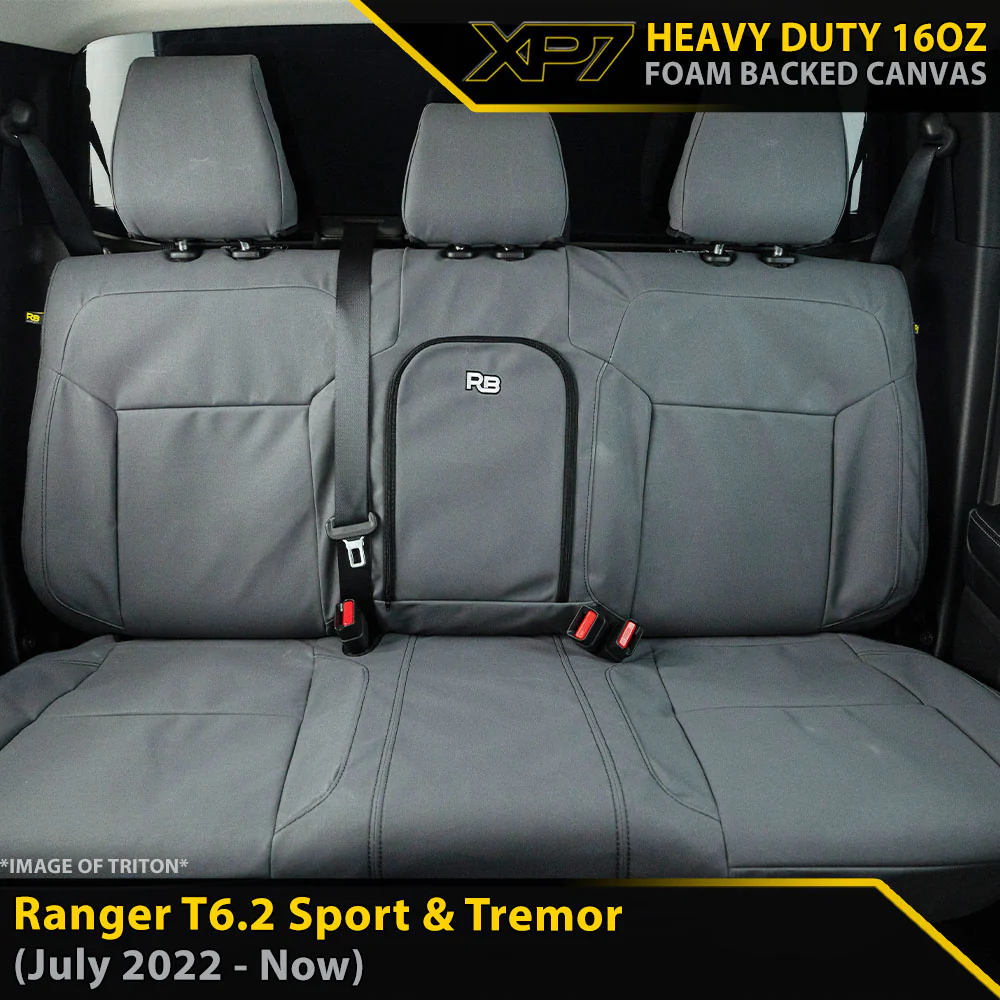 Ford Next-Gen Ranger T6.2 - Sport & Tremor - XP7 Heavy-Duty Canvas Rear Row Seat Covers (Available)