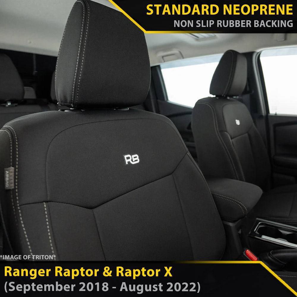 Ford Ranger Raptor PXIII - GP4 Neoprene 2x Front Seat Covers (Made to Order)