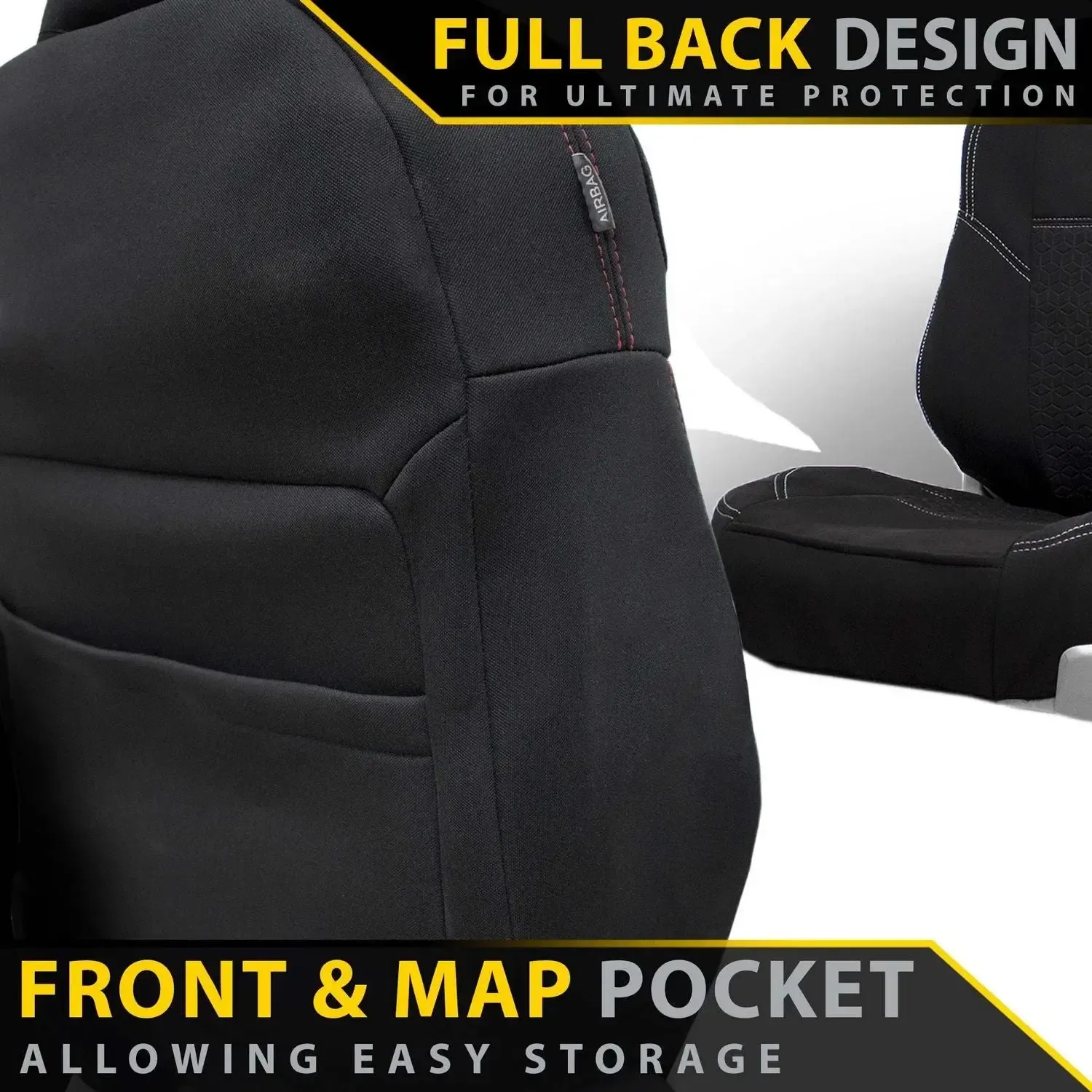 Isuzu D-Max RG - SX - Dual & Space Cab - GP6 Premium Neoprene 2x Front Seat Covers (Available) - Image 5