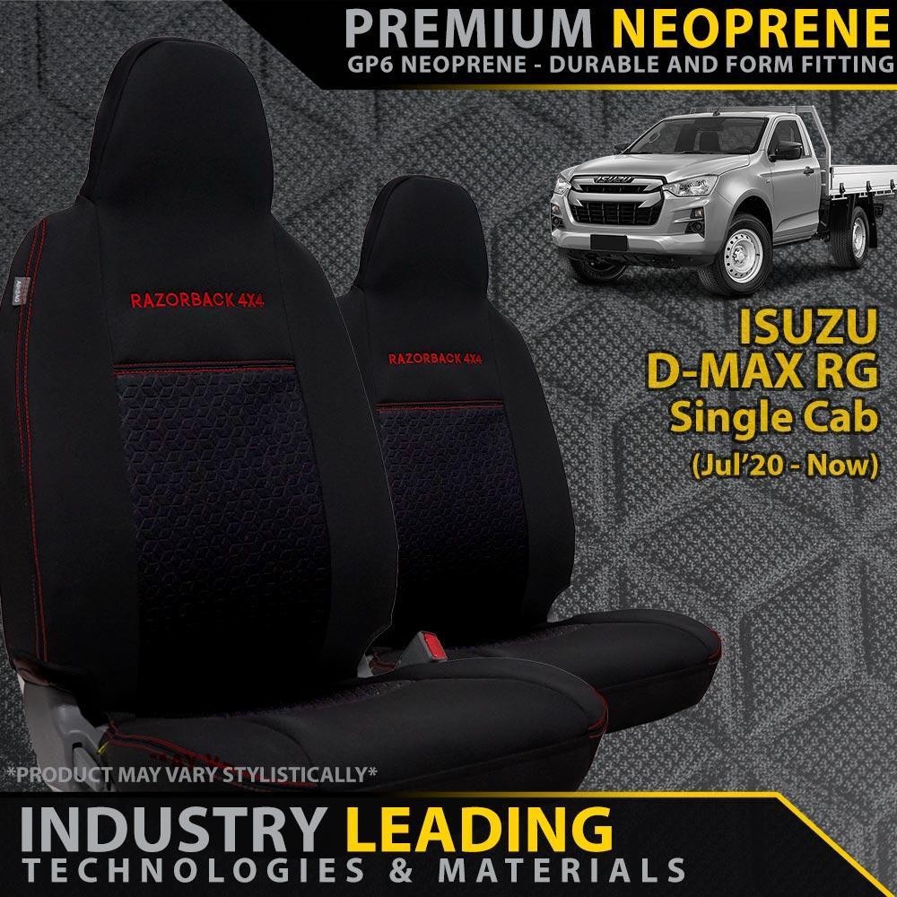 Isuzu D-MAX RG - Single Cab - GP6 Premium Neoprene 2x Front Seat Covers (Made to Order)