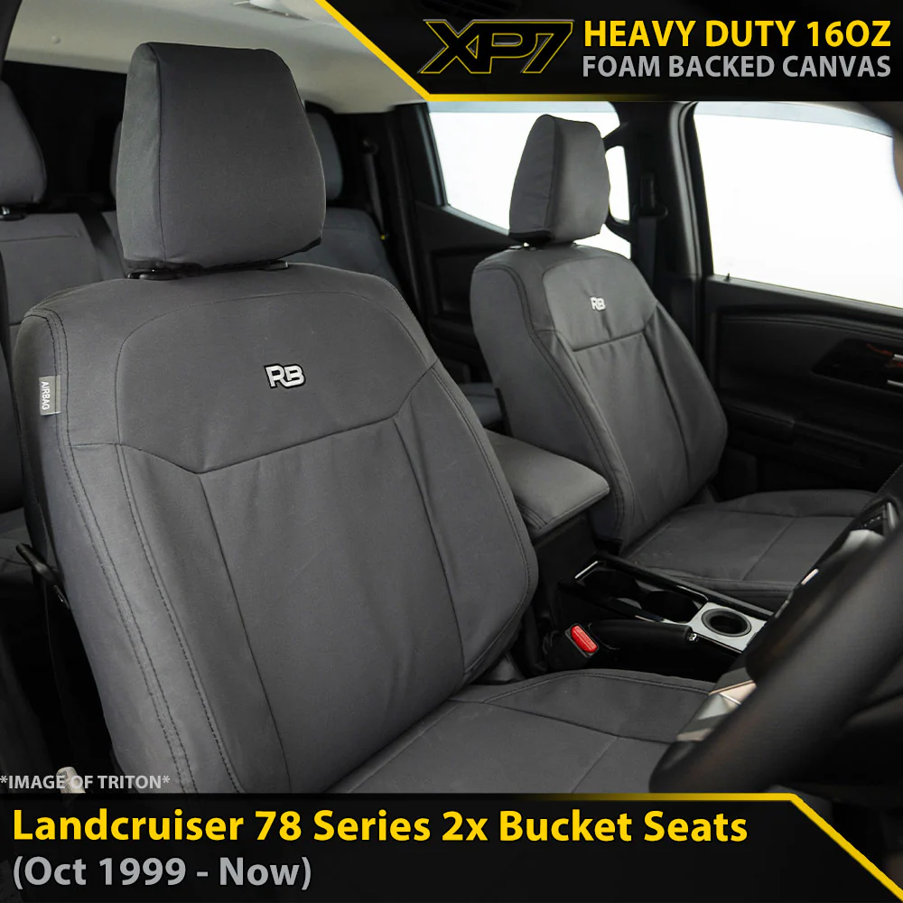 Toyota Landcruiser 78 Series - 2x Buckets - XP7 Heavy Duty Canvas 2x Front Row Seat Covers (Available)
