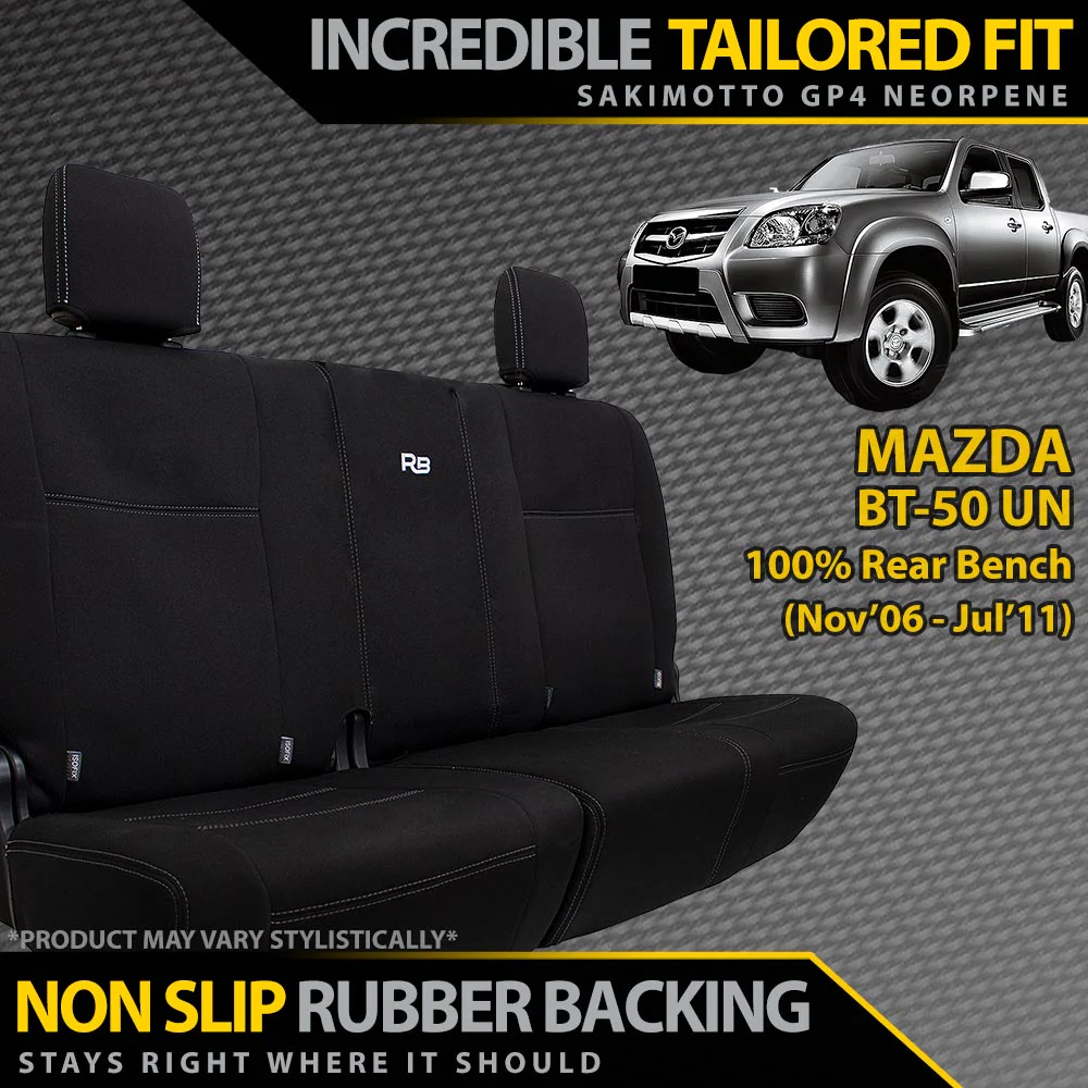 Mazda BT-50 UN - GP4 Neoprene Rear Seat Covers - 100% Bench (Made to Order)