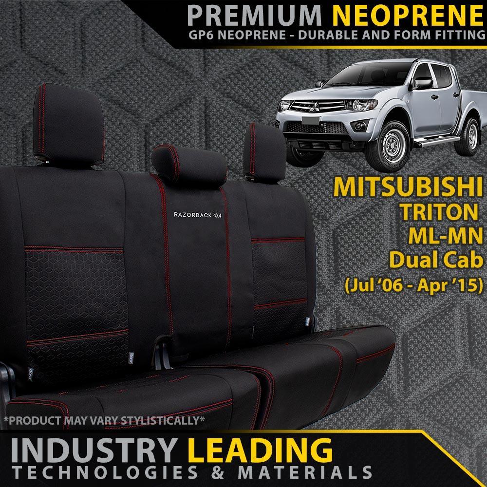 Mitsubishi Triton MN/ML - GP6 Premium Neoprene Rear Row Seat Covers (Made to Order)
