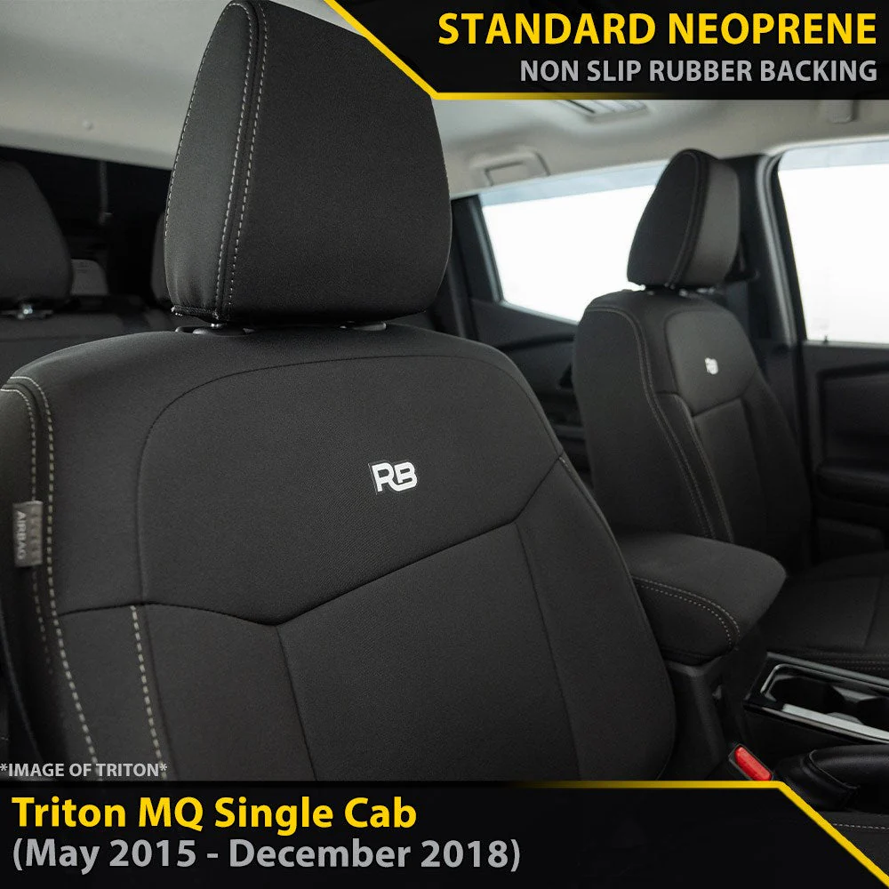 Mitsubishi Triton MQ Single Cab - GP4 Neoprene 2x Front Row Seat Covers (Made to Order)