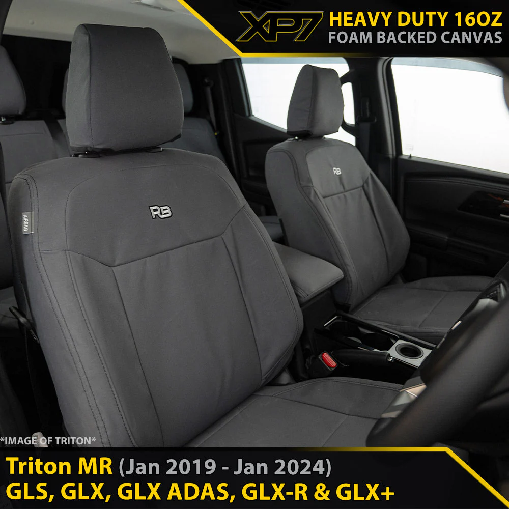 Mitsubishi Triton MR - XP7 Heavy-Duty Canvas 2x Front Row Seat Covers (Available)