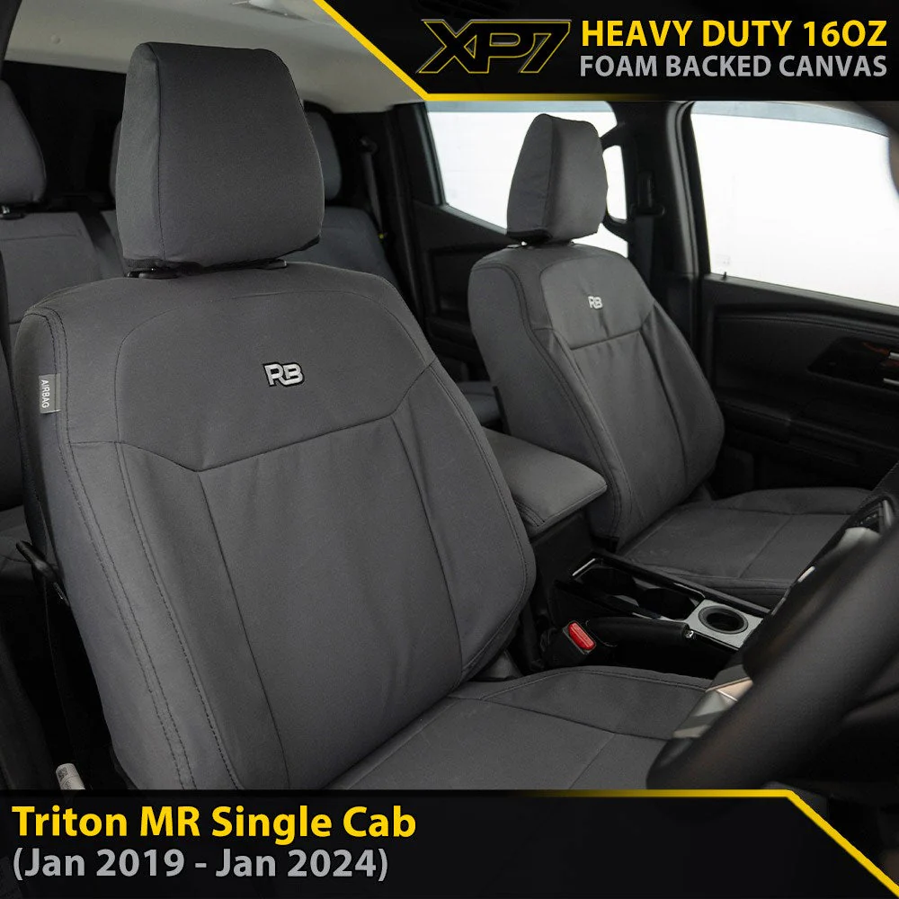 Mitsubishi Triton MR - Single Cab - XP7 Heavy-Duty Canvas 2x Front Seat Covers (Made to Order)