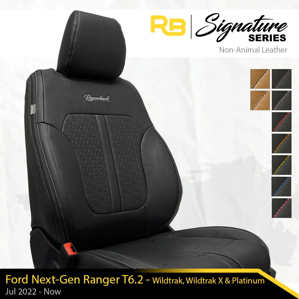 SIGNATURE SERIES Front Row Seat Covers - Ford Next-Gen Ranger T6.2 - Wildtrak, Wildtrak X, Platinum & Stormtrak (Made To Order)