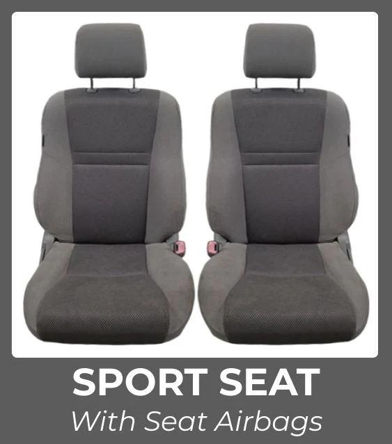 Toyota Hilux 7th Gen - Sports Seat With Seat Airbags - GP4 Neoprene 2x Front Seat Covers (Available) - Image 2