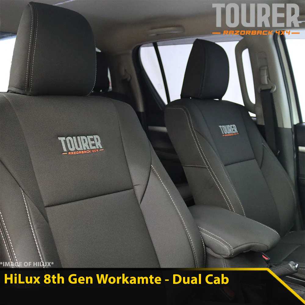 Toyota Hilux 8th Gen - Workmate - GP9 Tourer 2x Front Row Seat Covers (In Stock)