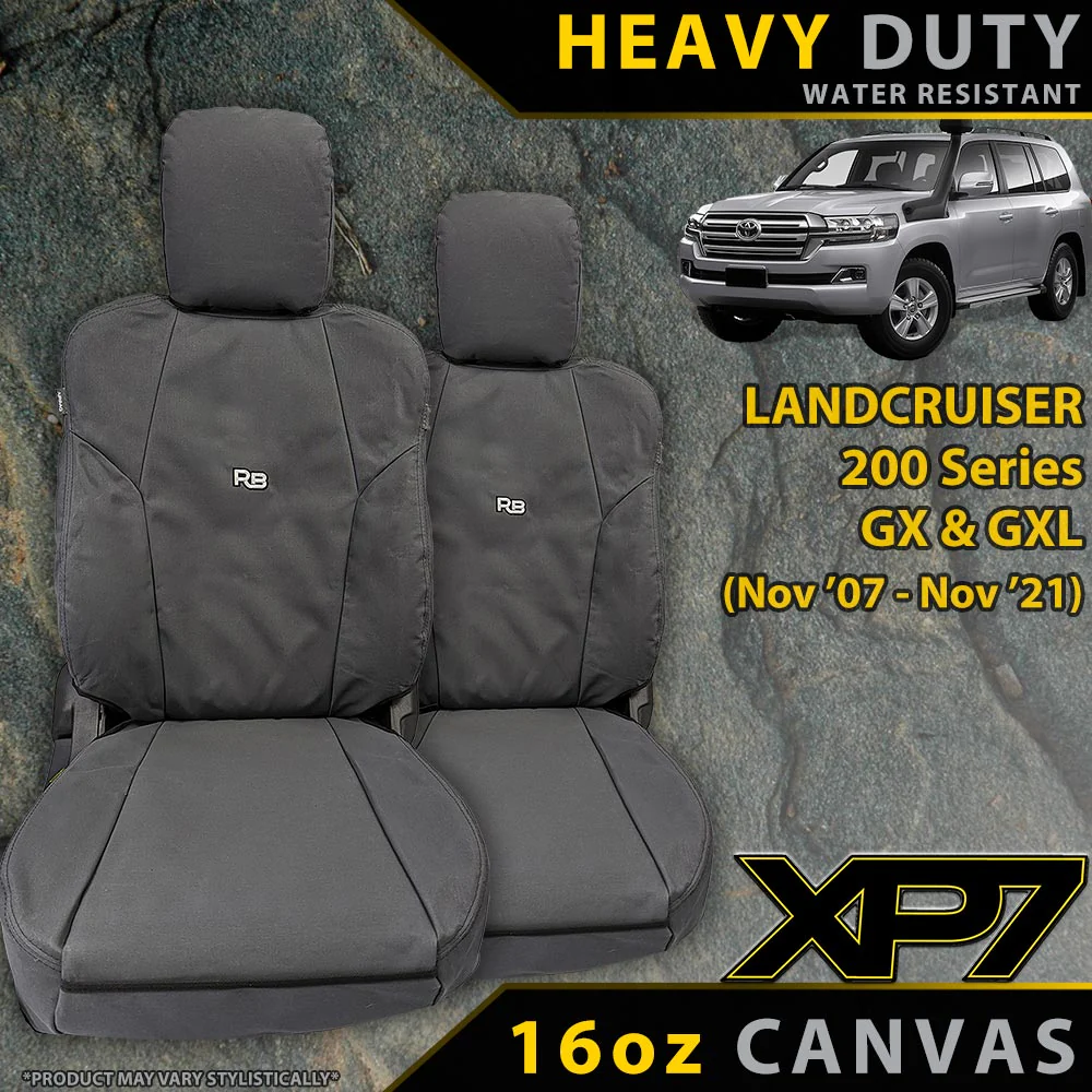 Toyota Landcruiser 200 Series - GX & GXL - XP7 Heavy Duty Canvas 2x Front Row Seat Covers (Made to Order)