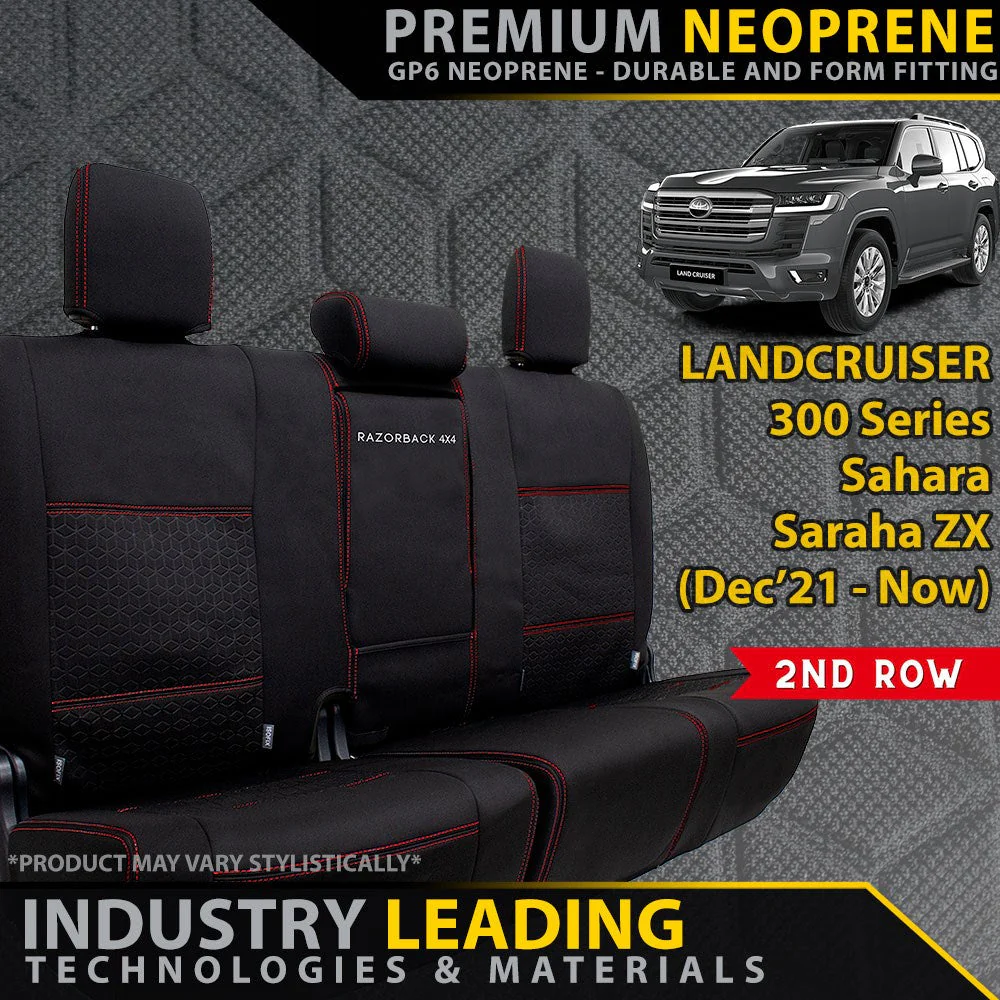 Toyota Landcruiser 300 Series - Sahara & Sahara ZX - GP6 Premium Neoprene 2nd Row Seat Covers (Made to Order)