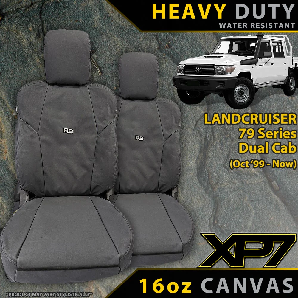 Toyota Landcruiser 79 Series - Dual Cab - XP7 Heavy-Duty Canvas 2x Front Seat Covers (Available)