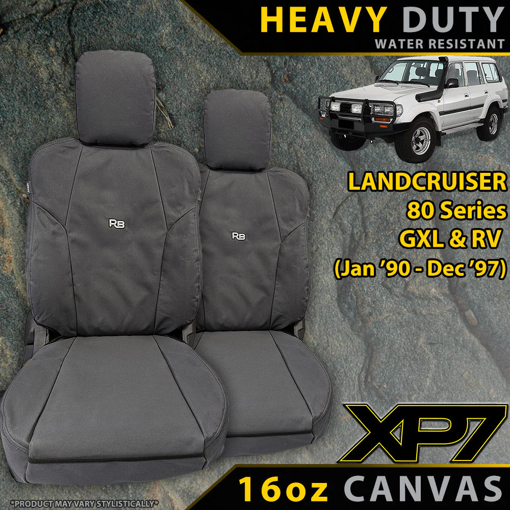 Toyota Landcruiser 80 Series - GXL & RV - XP7 Heavy-Duty Canvas 2x Front Seat Covers (Available)