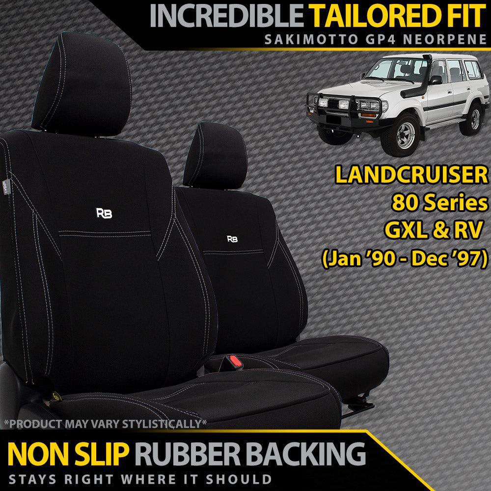 Toyota Landcruiser 80 Series - GXL & RV - GP4 Neoprene 2x Front Seat Covers (In Stock)