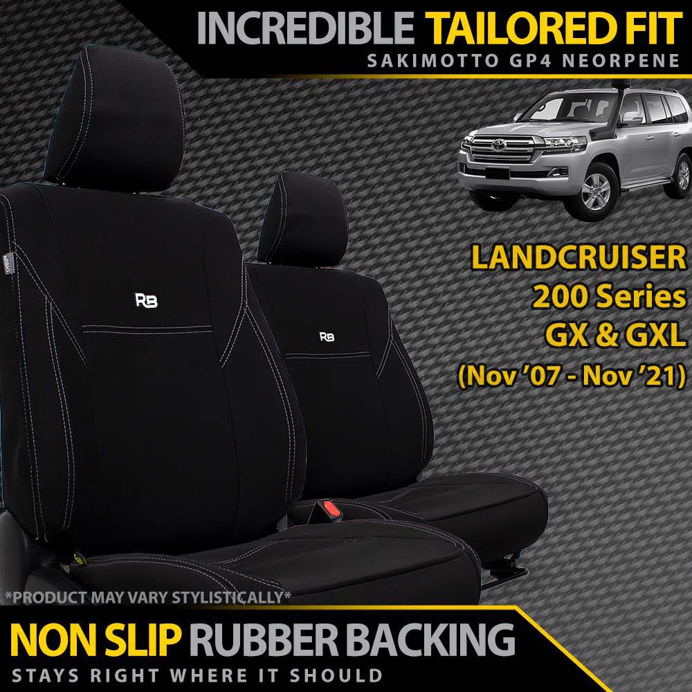 Toyota Landcruiser 200 Series - GX & GXL - GP4 Neoprene 2x Front Seat Covers (Available)