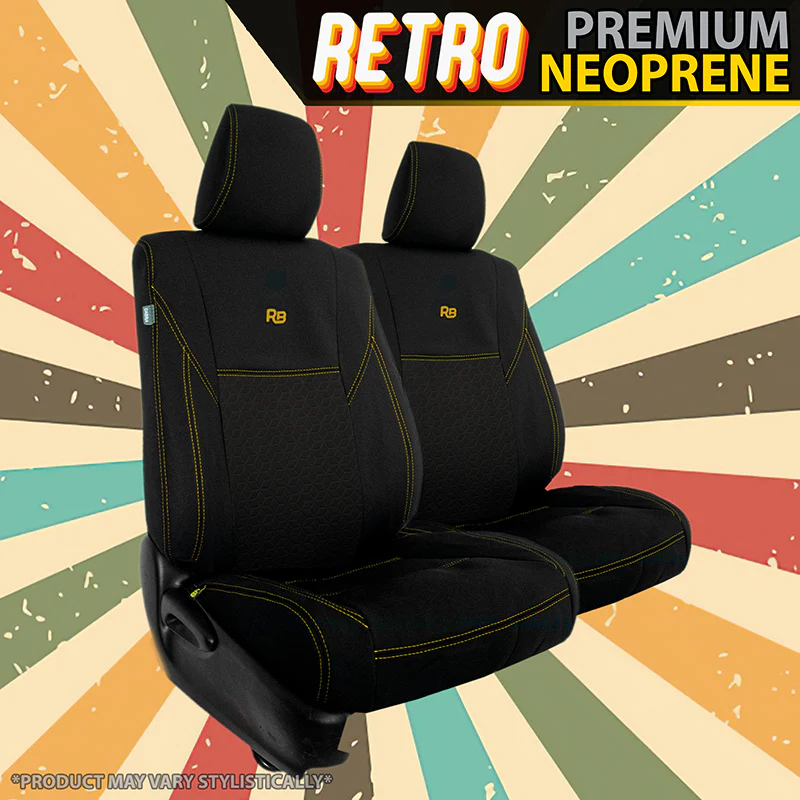 Volkswagen Amarok 2H - Retro Premium Neoprene 2x Front Seat Covers (In Stock) - Image 3