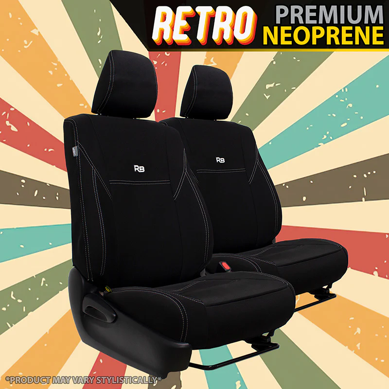 Volkswagen Amarok 2H - Retro Premium Neoprene 2x Front Seat Covers (In Stock) - Image 4